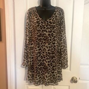 “ASTR” Leopard Tunic Mini Dress
